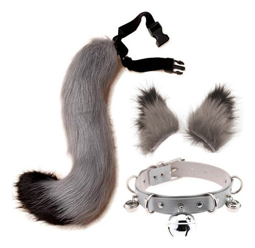 Disfraz De Cosplay Furry Cat Ears Tail Wolf Fox 50cm