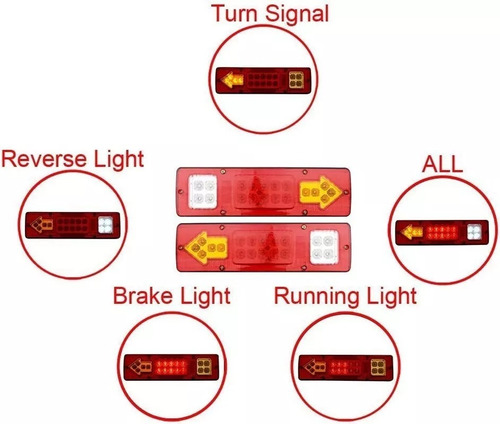 Imagen 3 de 6 de Luz Faro Trasero Camion Zorra Remolque X2 - Tyt