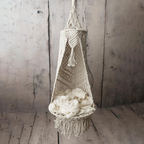 Hamaca De Macramé Con Borlas, Accesorio Para Fotografía,