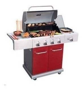 Parrilla Gas 4 Quemadores Rojo Beef Maker 