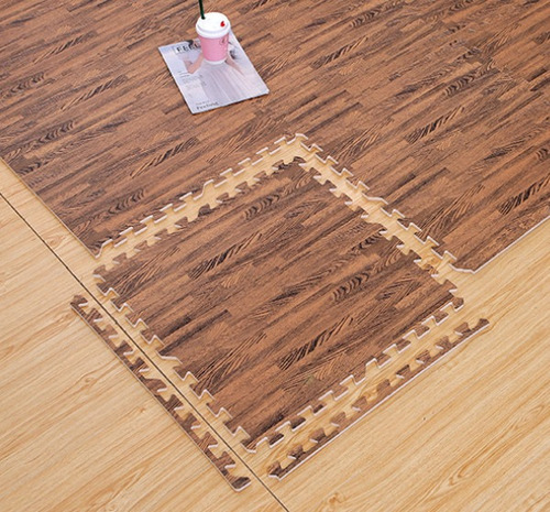 Imagen 5 de 10 de Piso Goma Eva Encastrable Alfombra Simil Madera 60x60x1cm