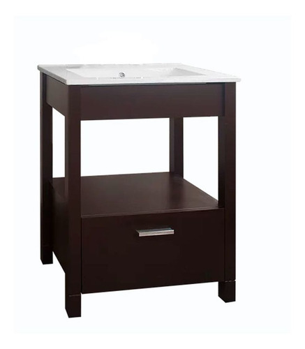 Imagen 1 de 5 de Vanitory Wengue Bacha Loza Amube Mediterraneo 60cm P