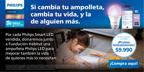 Imagen 2 de 10 de Philips Smart E27 Wiz Wi-fi Multicolores Matter Google Alexa