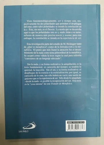 La Experiencia De Ser Tratado De Metafísica Usado 8/10 (Usado)