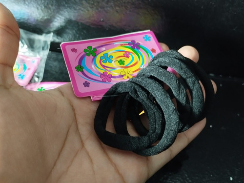 Kit 72 Elasticos Rabico Para Prender Cabelo Xuxinha Atacado Cor Preto Sem Desenho