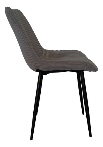 Set De 2 Sillas De Comedor Shirley By Cassias Cómodas Moda Corderoy Negro Gris Oscuro