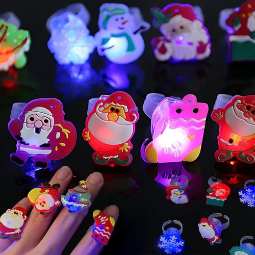Yo 50 Anillos De Navidad Para Niños Con Luz Led
