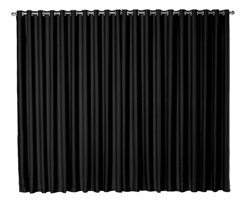 Cortina Blackout Para Sala Quarto Porta Vidro 5,00 X 2,35 Cor Preto