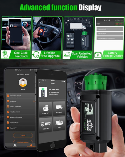 Ancel Hd100 Bluetooth Diesel Camión Pesado Escáner Dpf