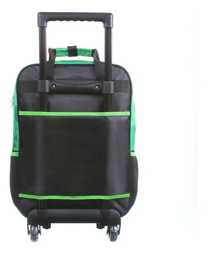 Mochila Minecraft Trolley con ruedas, color negro C/verde Dmw, color negro