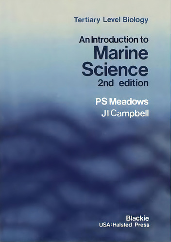 An Introduction To Marine Science, De P.s. Meadows. Editorial Chapman Hall, Tapa Blanda En Inglés