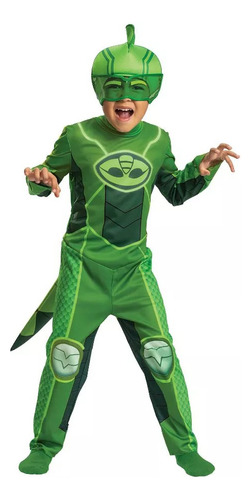 Disfraz Niño Pj Mask Geeko Talla 3-4 Heroes Pijamas