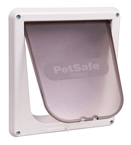 Petsafe De Madera 4-way Puerta De Cierre Gato, Blanco