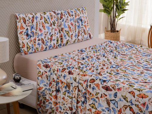 Jogo De Cama King Size 4pcs Em Malha 100% Algodão