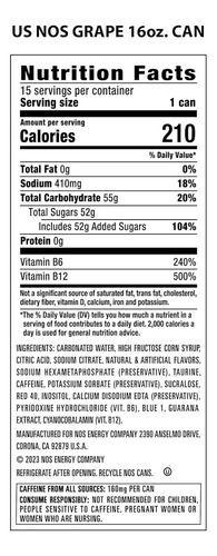 Nos Gt Grape: Bebida Energéticapack De 15 Unidades.