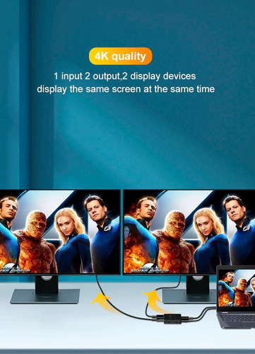 Imagen 8 de 9 de Splitter Hdmi 4k 1080p Divisor De Señal Hdmi Lcd Led Energia