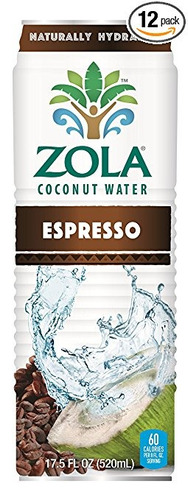 Zola Agua De Coco Con Espresso, 17,5 Onza (pack De 12)