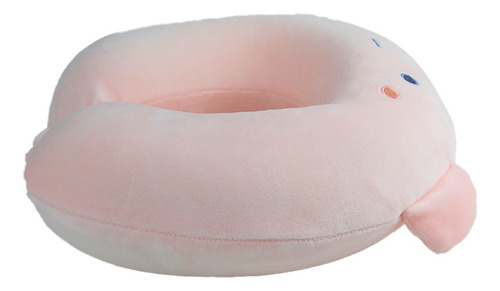 Almohada De Viaje Cuello Forma De U Con Antifaz Coral Claro Liso