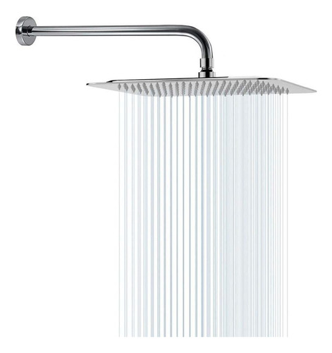 Nearmoon Cabezal De Regadera De 30.5 Cm Con Brazo De Regadera De 38 Cm, Estilo Lluvia, De Acero Inoxidable, Ultradelgadom, Regadera De Baño Con Brazo Fijo, Cabezal De Regadera Cuadrado De 30.48 Cm Y