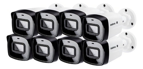 Kit 08 Câmeras Poe Vipc 1230 Bullet G2 Intelbras Cor Branco