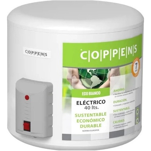 Termotanque Eléctrico Coppens 40 Litros Conexión Inferior