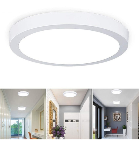 Foco Led Sobrepuesto Redondo 6w Luz Fría - Panel Plafón - 