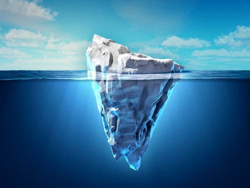 Iceberg Flotando En Mar Azul 60x90cm Cuadro Canvas Bastidor