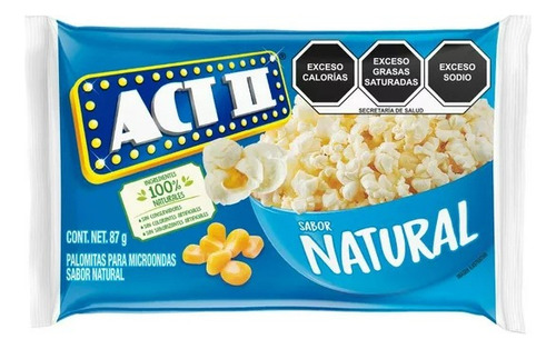 9 Pzas Palomitas Para Microondas Act Ii Naturales 87 G