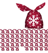 Comprar 50 Bolsas De Dulces De Navidad, Bolsas De Regalo A Rojo