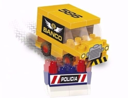 Blocky Súper Policías Balde 120 Piezas Tipo Rasti