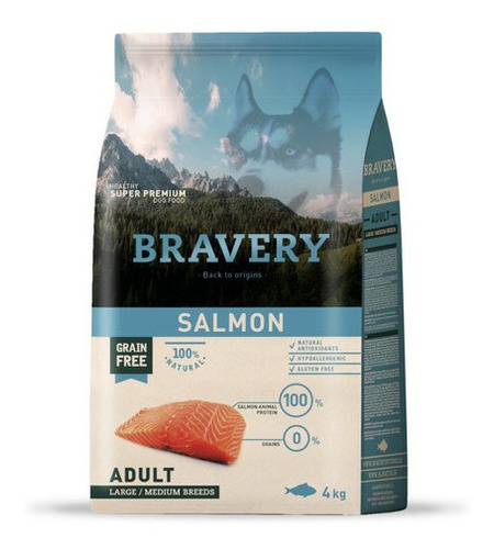 Bravery Salmon Adulto Razas Medianas Y Grandes 4 Kg