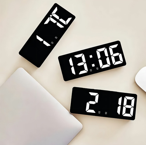 Reloj De Mesa Despertador Digital Gh0712l Reloj Color Negro