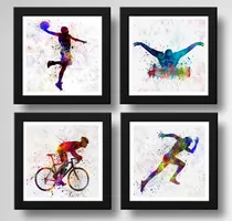 Comprar Set 4 Cuadros Carrera Natacion Basket Ciclismo Pop Art Decor