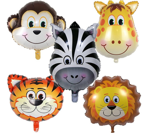 12 Globos Metalizados Selva Granja 40cm Souvenir Piñata