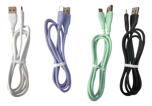 Cable De Silicona Carga Rápida 6a Tipo-c 1 Metro Color Negro
