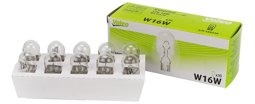 Kit 10 Lampadas W16w Essential 12v 16w Valeo 430310