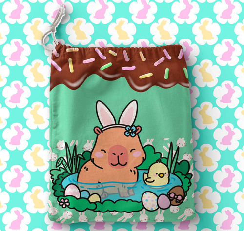 10 Tazas De Pascua Con Bolsita Capybara Blanco Pascuas