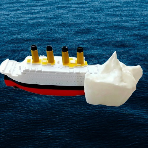 Titanic, El Mítico Tansatlantico + Iceberg 3d Multicolor. Varios