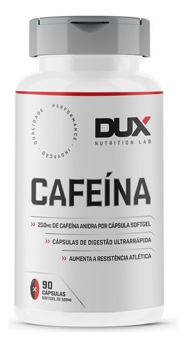 Cafeína - Paquete de 90 cápsulas sin sabor de Dux Nutrition