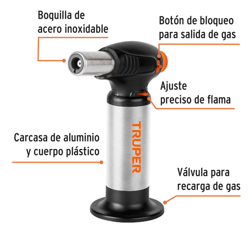 Mini Soplete Recargable De Gas Butano Truper 101968