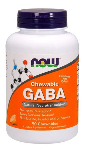 Gaba Chewable 500mg Sabor Naranja Now 90 Masticables