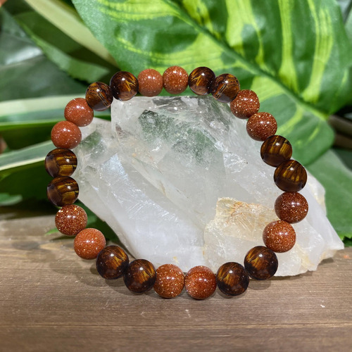 Pulsera Goldstone Ojo De Tigre Aesthetic Riqueza Prosperidad