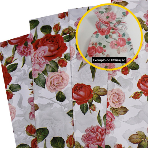 Sacos Para Presente Embrulho 35x59 Estampado Florence Com 50