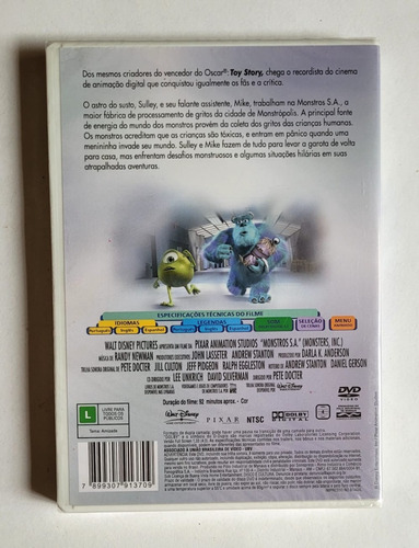 Monstros S.a. - Dvd (lacrado)