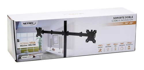 Soporte Doble Monitor Brazo Móvil 10-32 Rotacion 360