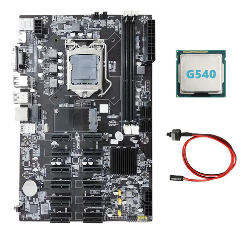 Placa Base B75 12 Pcie Eth Mining, Cpu G540 Y Cable De Conmu