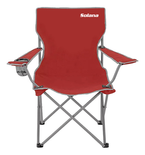 Sillon Director Plegable Reforzado Camping Con Posabrazos Color Rojo