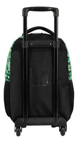 Mochila C/ Rodas Estojo E Lancheira Minecraft Cor Verde
