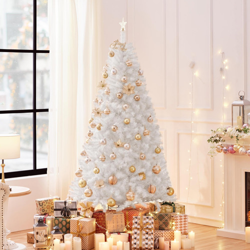 Árbol De Pino Artificial Blanco 180 Cm Para Decoración Navid