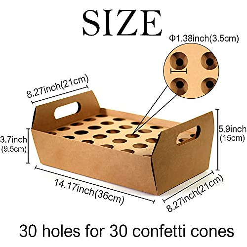 Caja De Soporte Conos De Confeti De Boda, 30 Piezas De ...